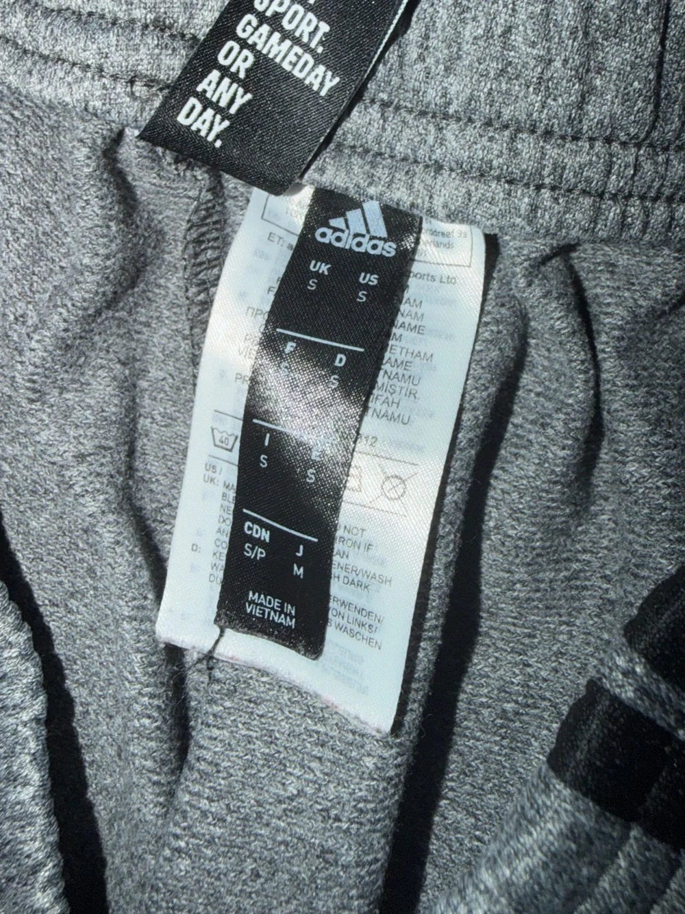 adidas Kids Gray Joggers with Black Side Stripes